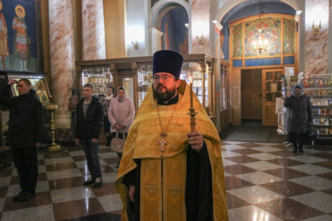 В канун Недели 19 ой по Пятидесятнице первый проректор совершил всенощное бдение в храме Воскресения Христова города Витебска