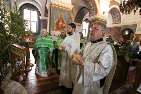 В день Святого Духа, Ректор семинарии совершил Божественную литургию с хиротониями