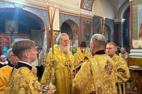 в канун Недели 14-й по Пятидесятнице и начала индикта - церковного новолетия, в Свято-Покровском кафедральном соборе города Витебска было совершено торжественное всенощное бдение.